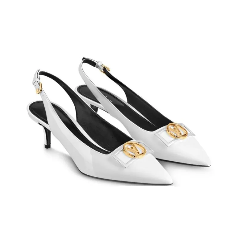 LOUIS VUITTON Insider Slim Heel High Heels 5.5cm Women's White-2