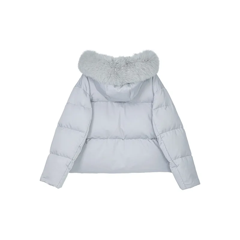Fstudio Fall And Winter Korean Petite Atmosphere 90 Fill Power White Duck Down Cropped Down Jacket Women's-1