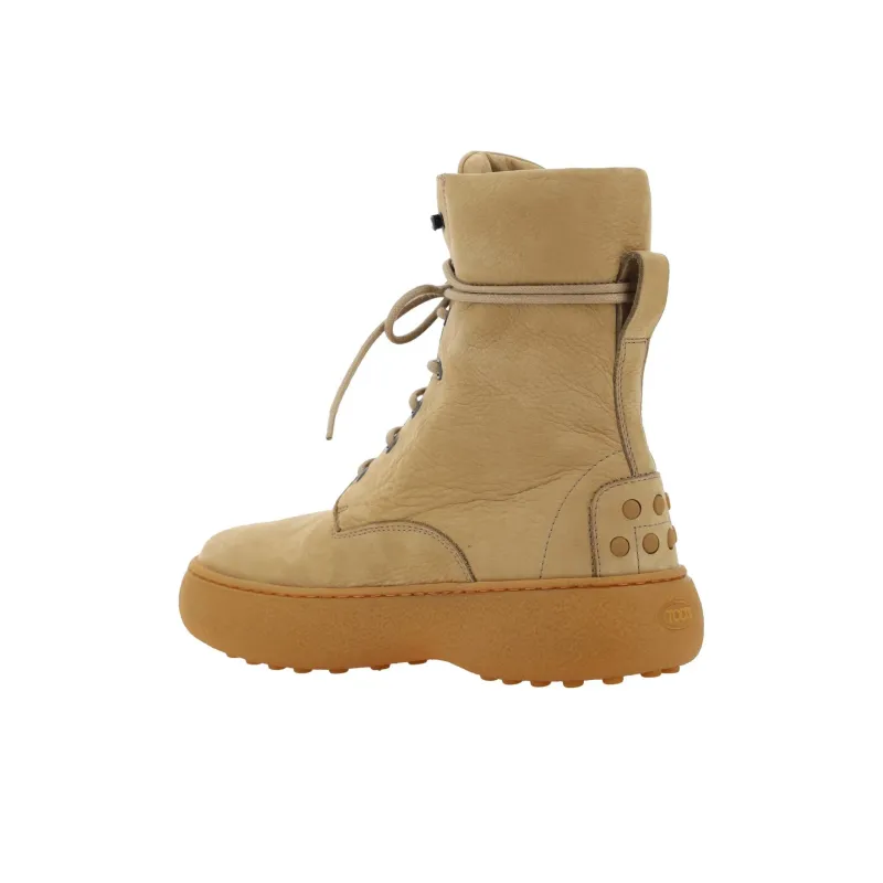 TOD'S Round Toe Lace Up Ankle Boots Women's-3