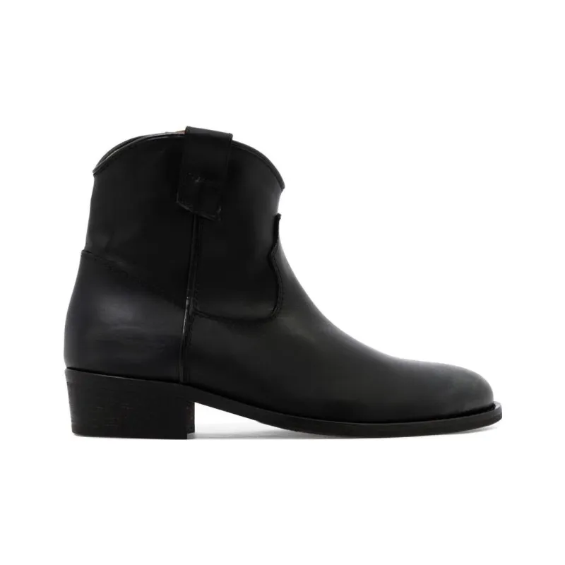 Via Roma 15 Cowboy Leather Ankle Boots-1