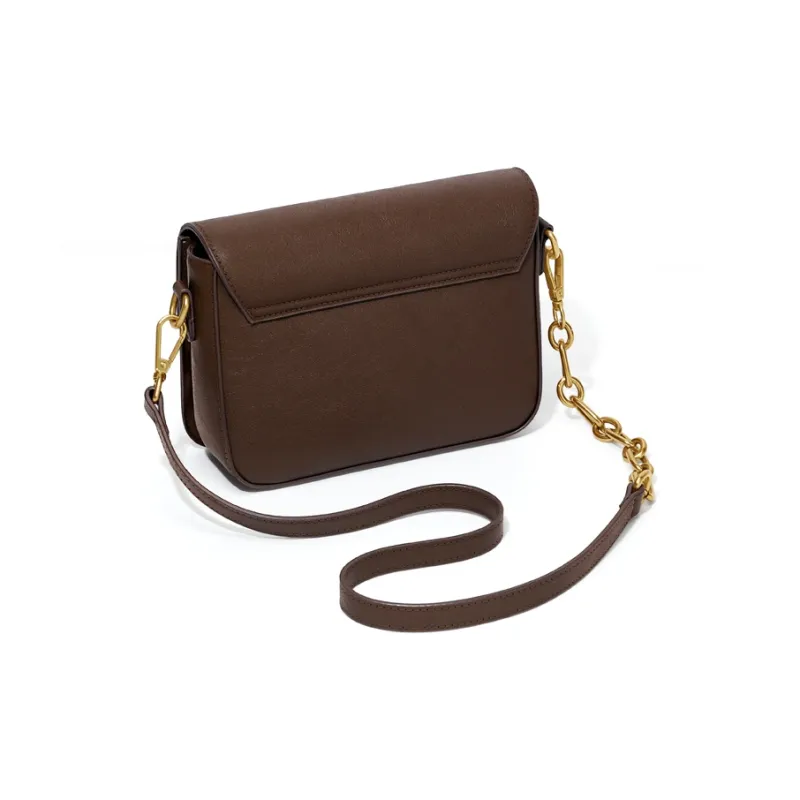Simvay Clos Synthetic Leather Shoulder Bag Crossbody Bag Small Size Women's Brown/Coffee-7