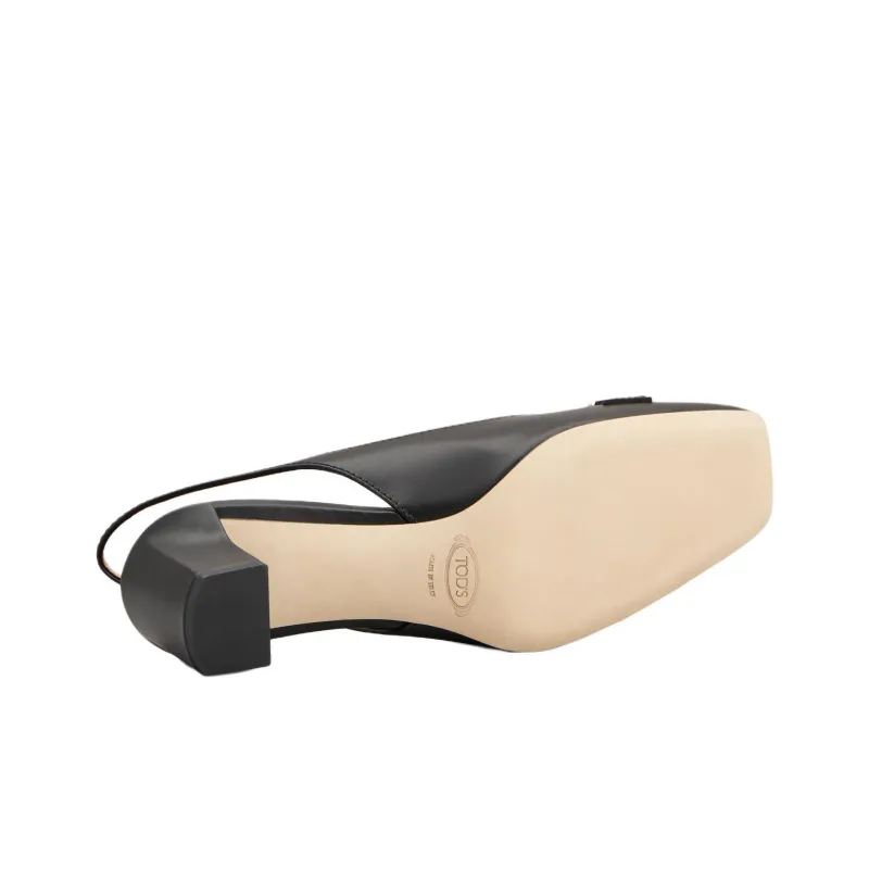 TOD'S Logo Engraved Slingback Pumps-4