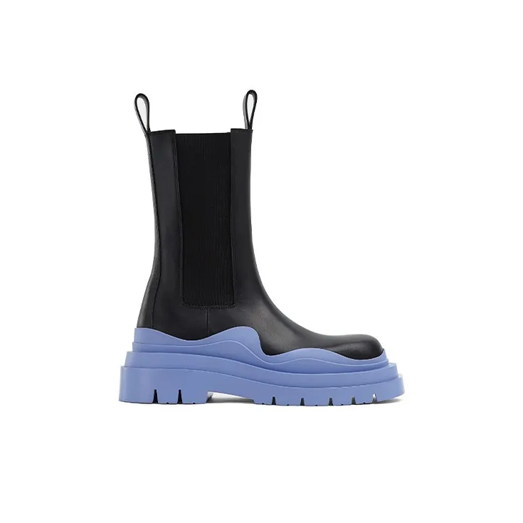 Bottega Veneta Tire Chelsea Boots Women's Black Blue-1
