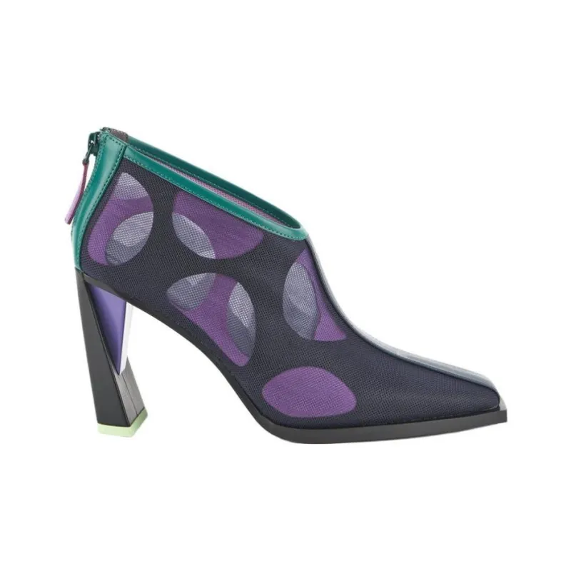 UNITED NUDE Zink Mesh Bootie Hi Ankle Boots 9cm Women's Purple-1