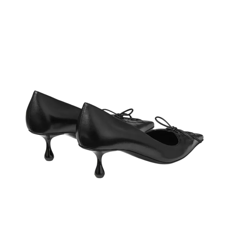Jimmy Choo Scarlett Irregular Heel High Heels 5cm Women's Black-3