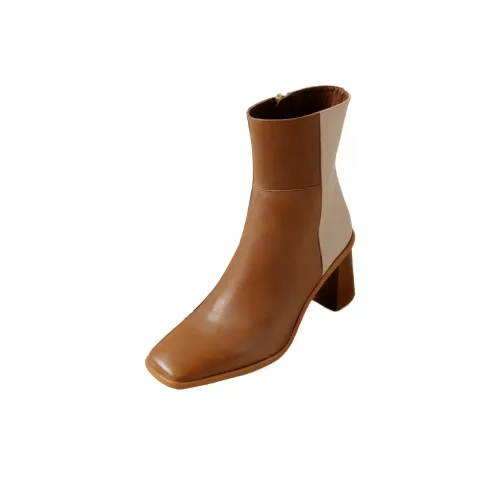 ALOHAS Ankle boots Silver 7.5cm Women's Brown Beige