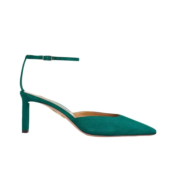 AQUAZZURA Blade Chunky Heel High Heels 6.5cm Women's Green-1