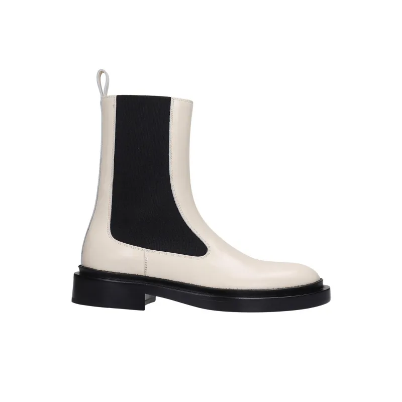 JIL SANDER Short Chelsea Boots Women's Ecru-1