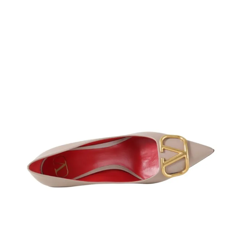 Valentino Vlogo High Heels Women's Gray Pink-3