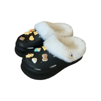 SHIGUDE Cotton Home Slippers Women's, Black
