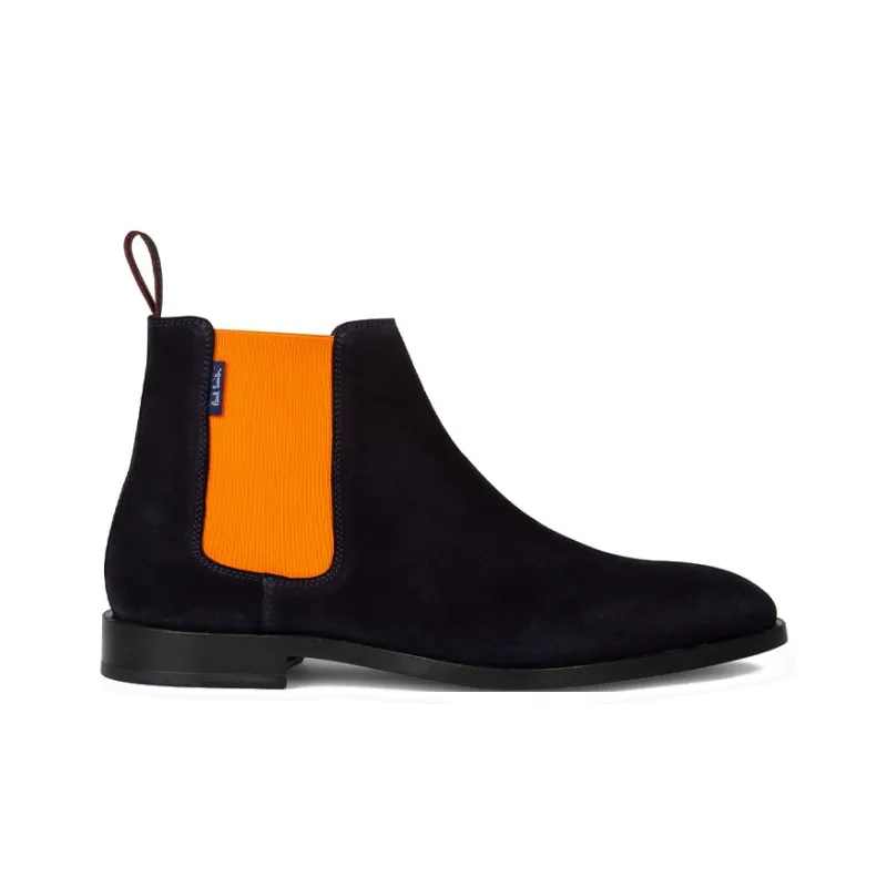 Paul Smith 'Gerald' Ankle-Length Chelsea Boots Men's Blue Orange-1