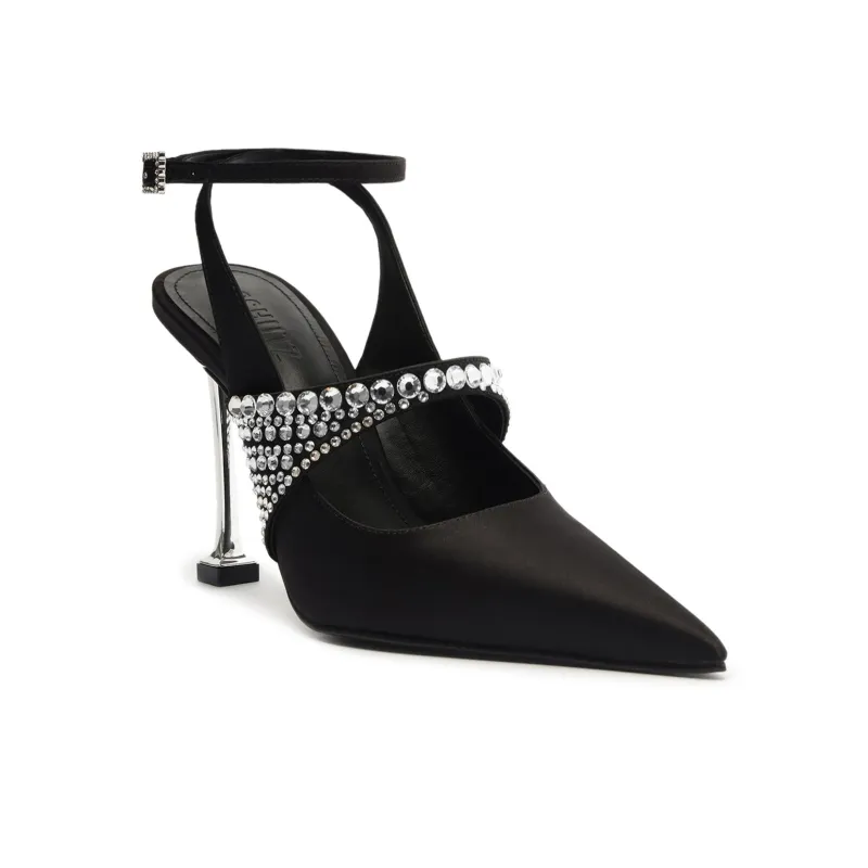Schutz Louise Flared Heel High Heels 10cm Women's Black-2
