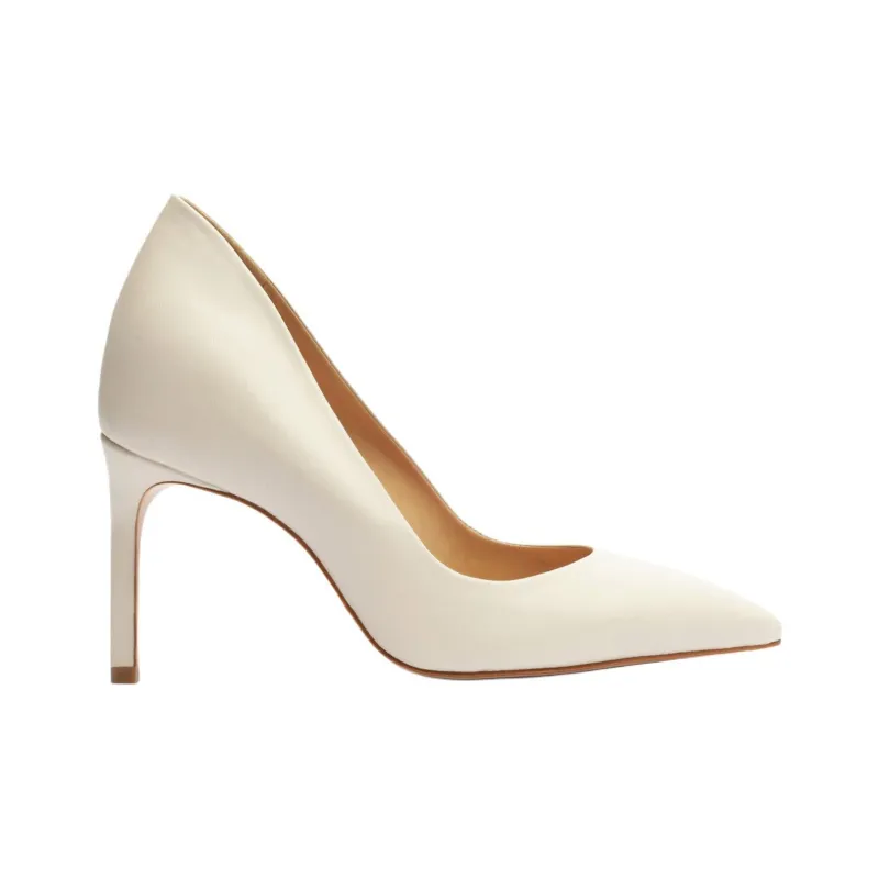 Schutz Lou Lo Slim Heel High Heels 8.4cm Women's White-1