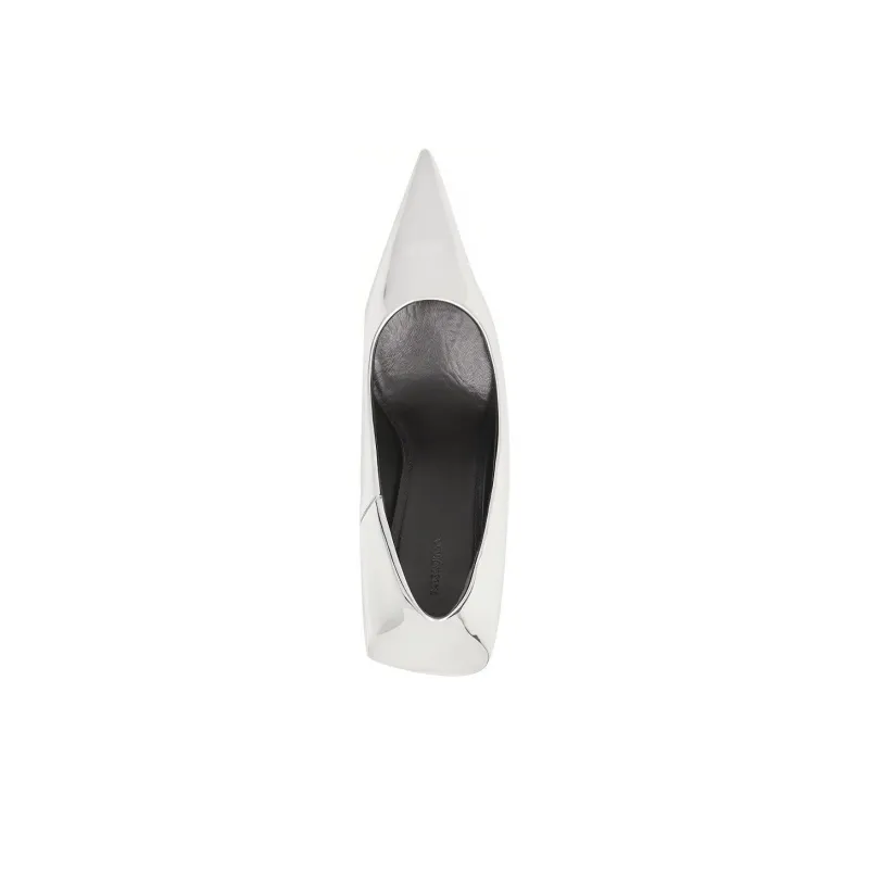 Balenciaga Knife High Heels Women's Silver-3
