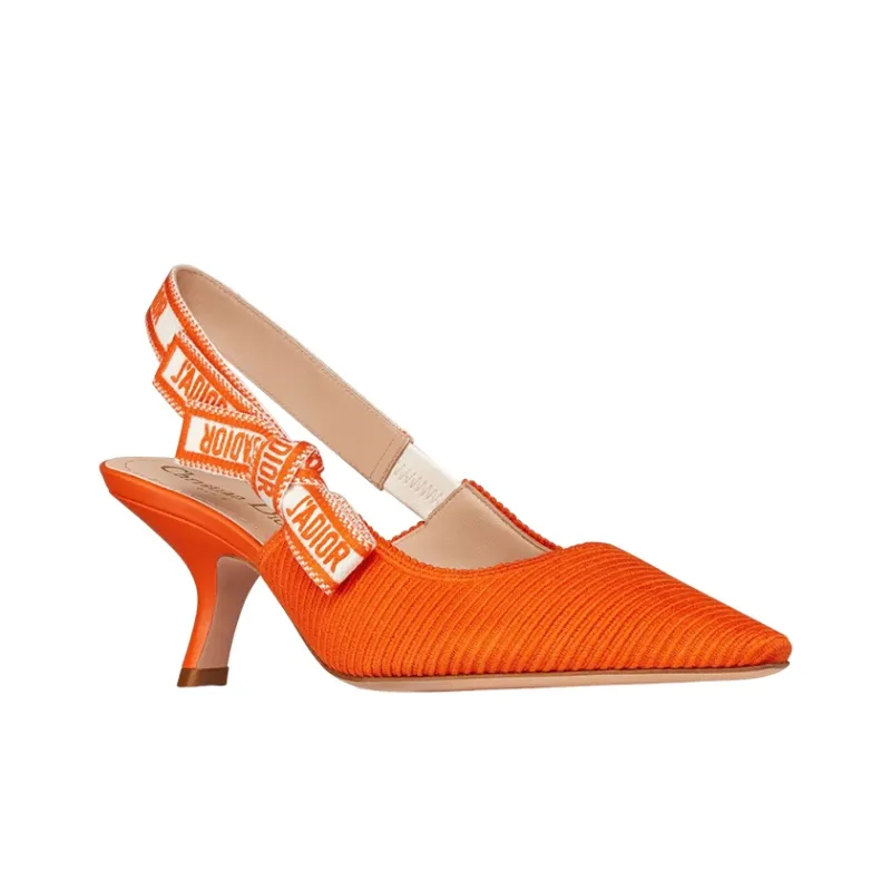 DIOR J'Adior Irregular Heel High Heels 6.5cm Women's Bright Orange-2