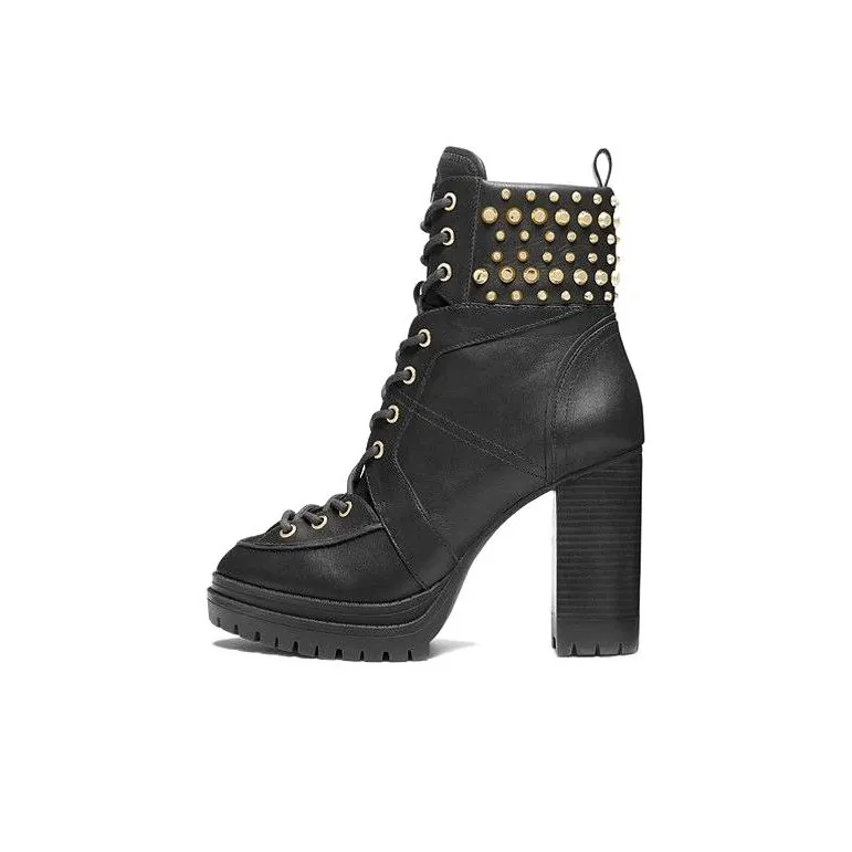 Michael Kors Yvonne 100mm Studded Leather Boots-0