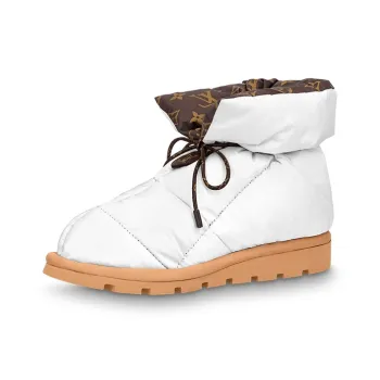 LOUIS VUITTON Abrasion Resistant Snow Boots Women's White