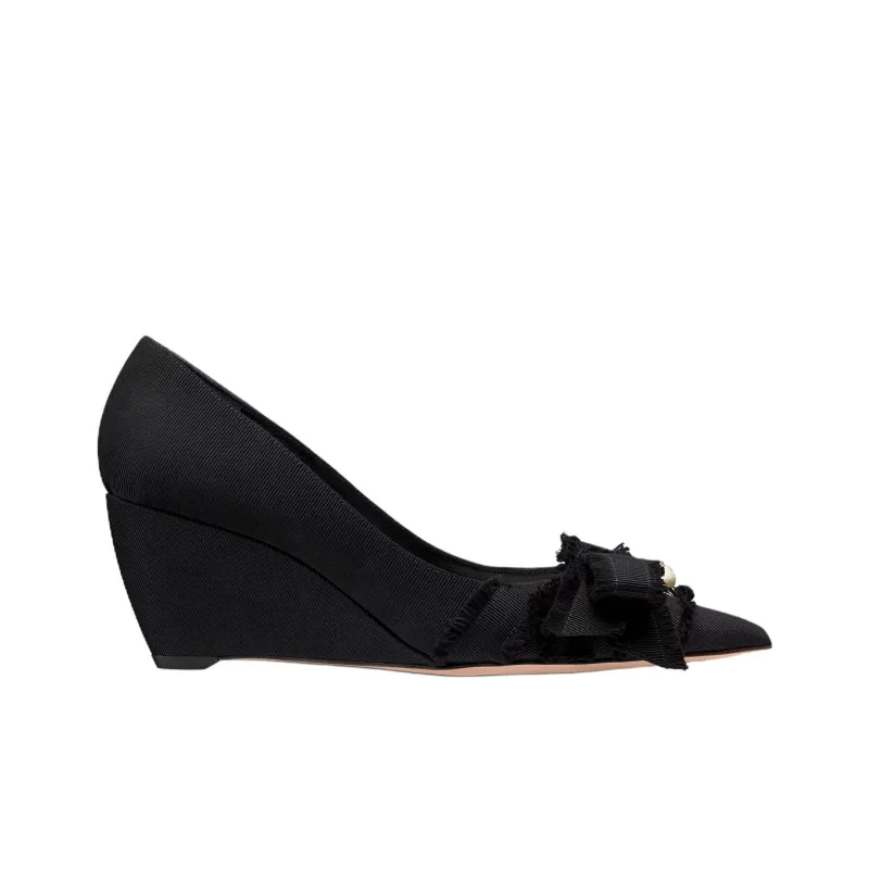 DIOR Adiorable Wedge Heel High Heels 6.5cm Women's Black-1