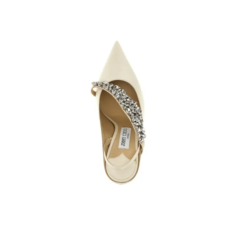 Jimmy Choo Floss Slim Heel High Heels 10cm Women's Beige-4