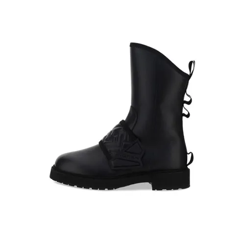 FENDI Women's Leather Biker Boot 'Black'