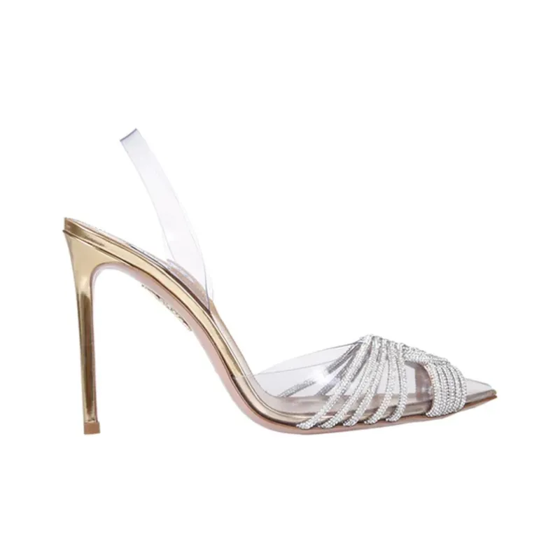 AQUAZZURA Slim Heel High Heels 10.5cm Women's Gold-1