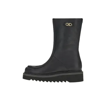 FERRAGAMO 50mm Zip front Leather Boots