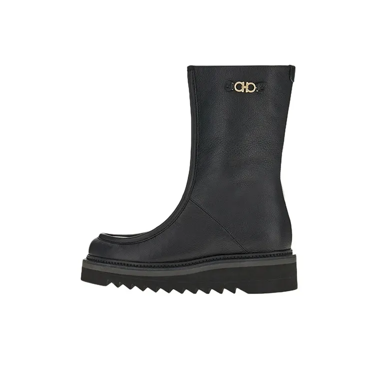 FERRAGAMO 50mm Zip-front Leather Boots-0