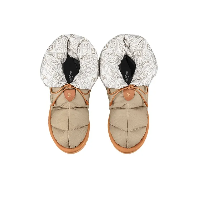 LOUIS VUITTON Ankle Boots Women's Beige-4