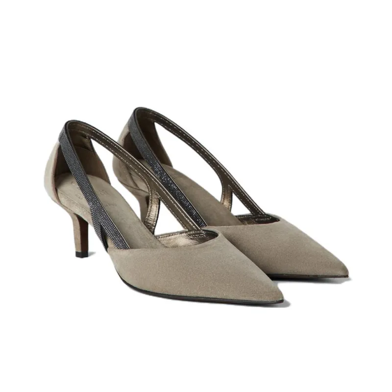 Brunello Cucinelli 65mm Monili-chain Strap Pumps-2
