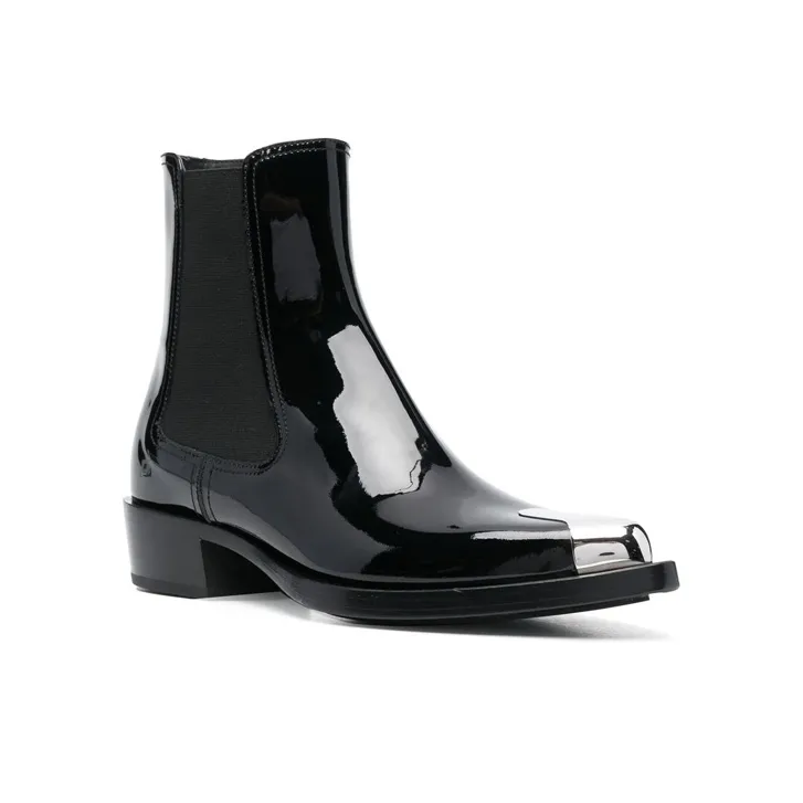 Alexander McQueen Patent Ankle Boots-2