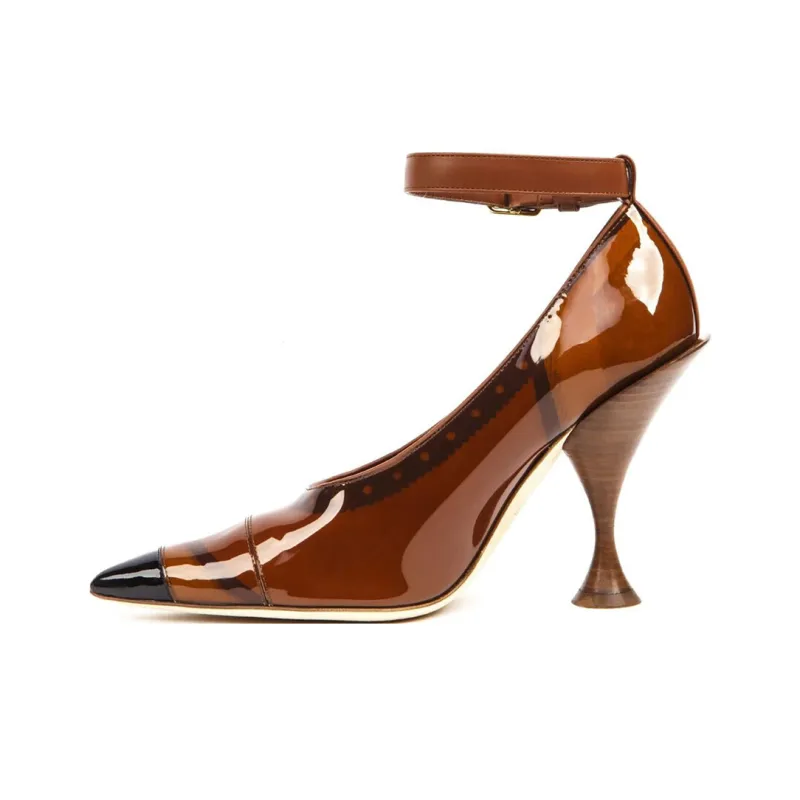 Burberry Evan Irregular Heel High Heels 10.5cm Women's Tan-0