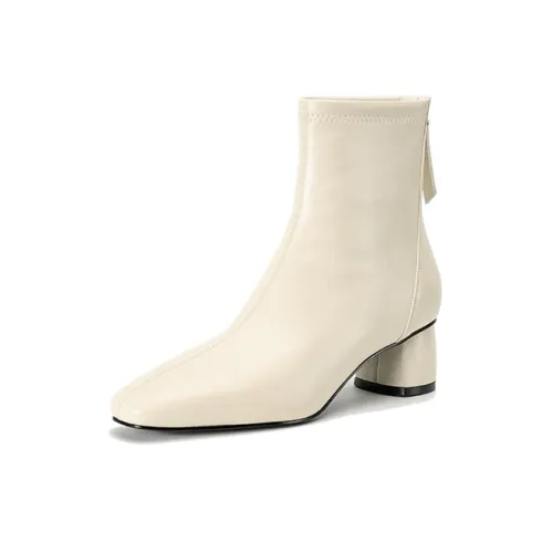 【dme】 Ankle Boots 5CM Women's Milk White
