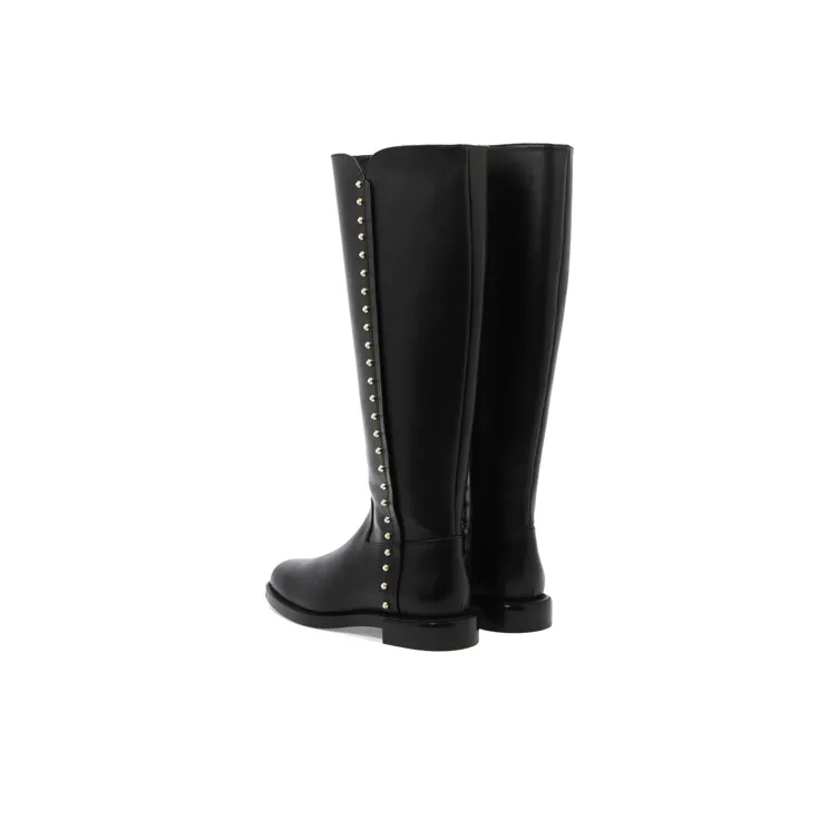 stuart weitzman Pearl-embellished Detail Boots-3