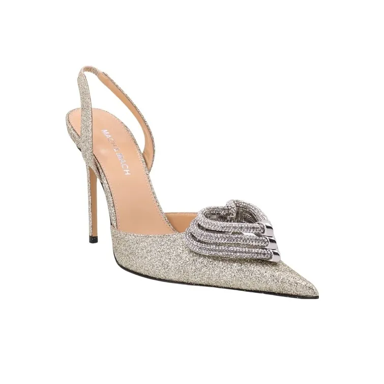 MACH & MACH Slim Heel High Heels 11cm Women's Gold-2