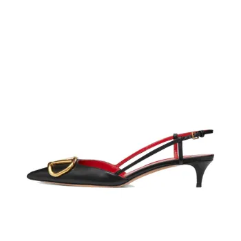 Valentino Vlogo GARAVANI Cone Heel High Heels 4cm Women's Black