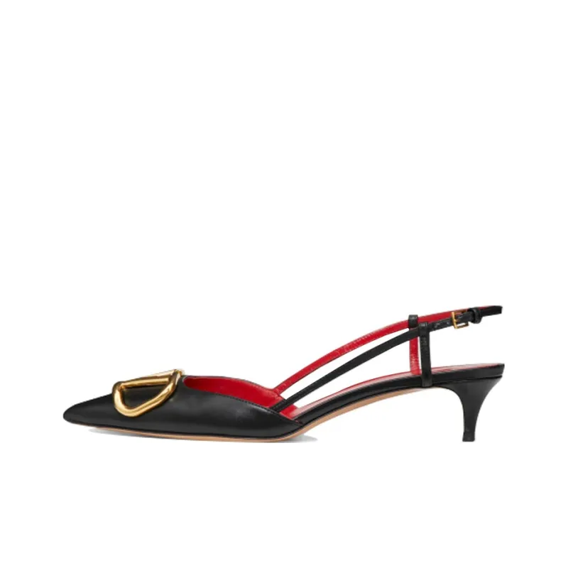 Valentino Vlogo GARAVANI Cone Heel High Heels 4cm Women's Black-0