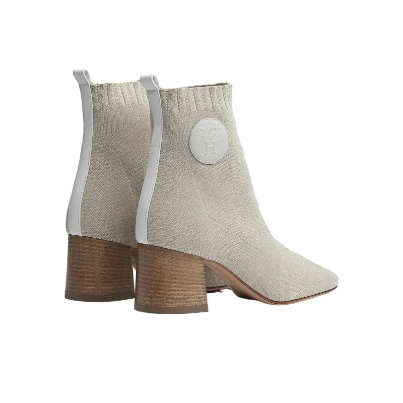 HERMES Volver Ankle Boots Women's Gray-4