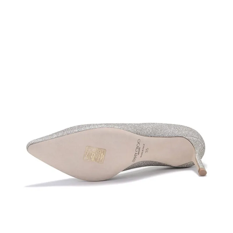 Jimmy Choo ROMY Zhou Yangjie High Heels 6cm Women's Platinum-5