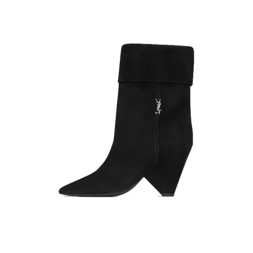 SAINT LAURENT Niki Logo Plaque Ankle Boots Women's