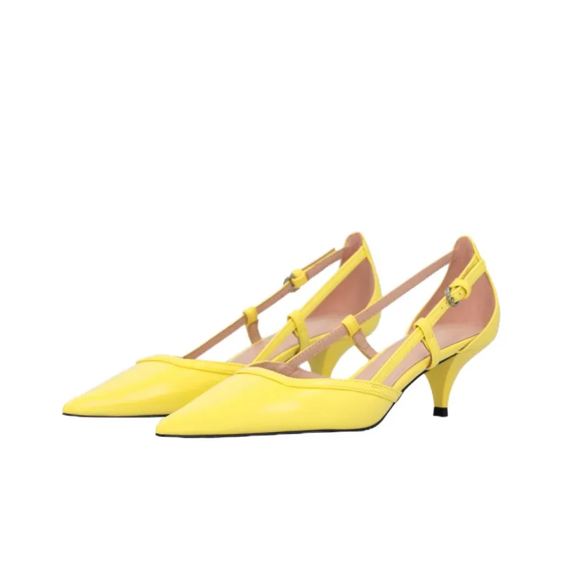 PINKO Slim Heel High Heels 5cm Women's Yellow-3