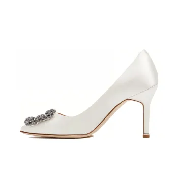 MANOLO BLAHNIK Slim Heel High Heels 7cm Women's Cream White