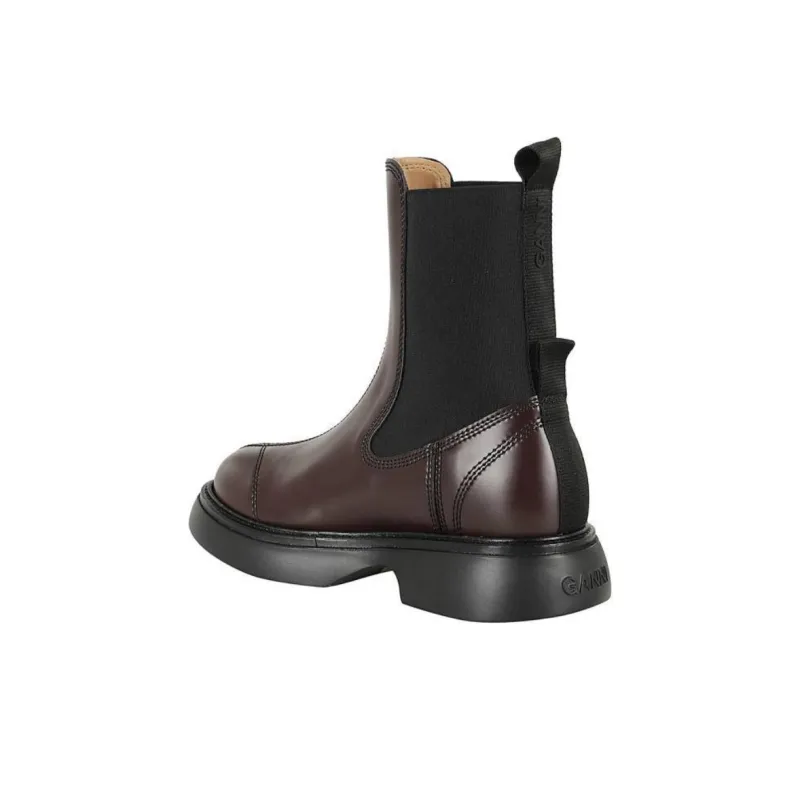 GANNI Short Chelsea Boots 4cm Women's Brown-3