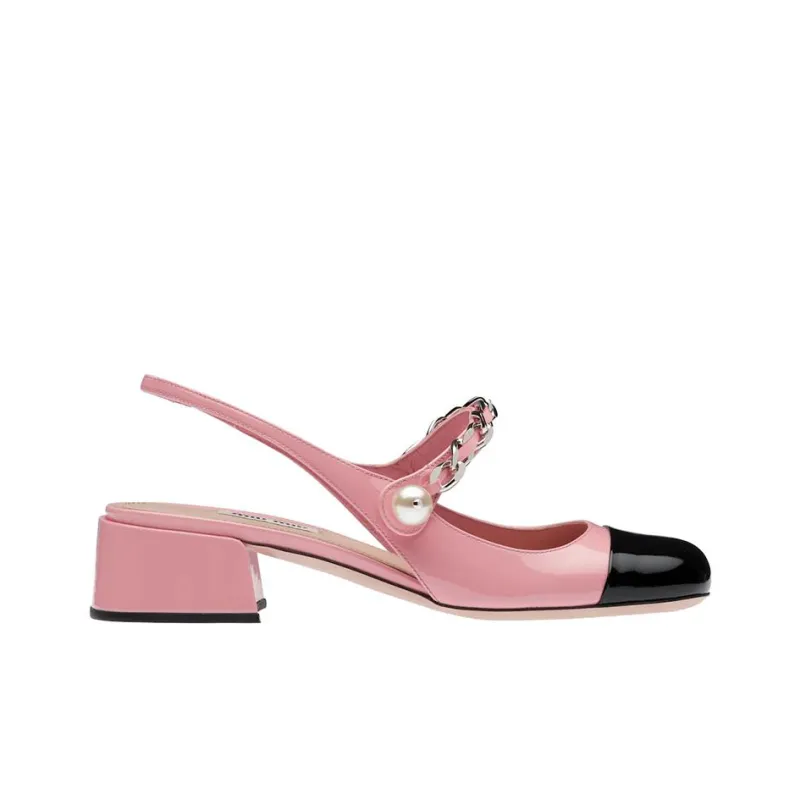 MIU MIU Block Heel High Heels 3.5cm Women's Pink-1