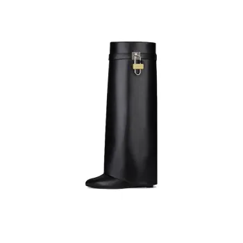 Givenchy Shark Lock Knee high Boots 9cm Women's Black