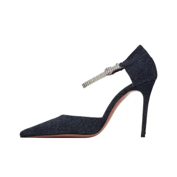 AMINA MUADDI Ursina Slim Heel High Heels 8.9cm Women's Marine Blue