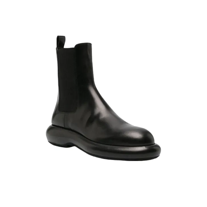 JIL SANDER Round-toe Leather Ankle Boots-1