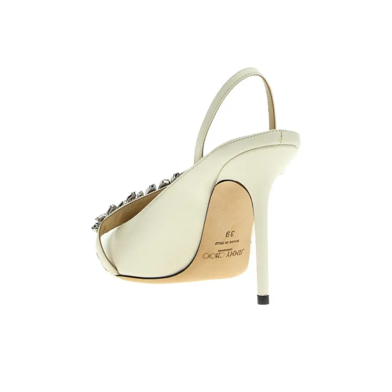 Jimmy Choo Floss Slim Heel High Heels 10cm Women's Beige-3