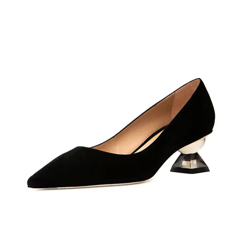 Stuart Weitzman/SW Lucite Sculptural 50 Pump Irregular Heel High Heels Women's Black-1