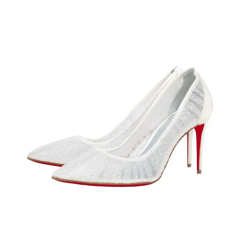 CL LUBOTING Slim Heel High Heels 8.5cm Women's White-2