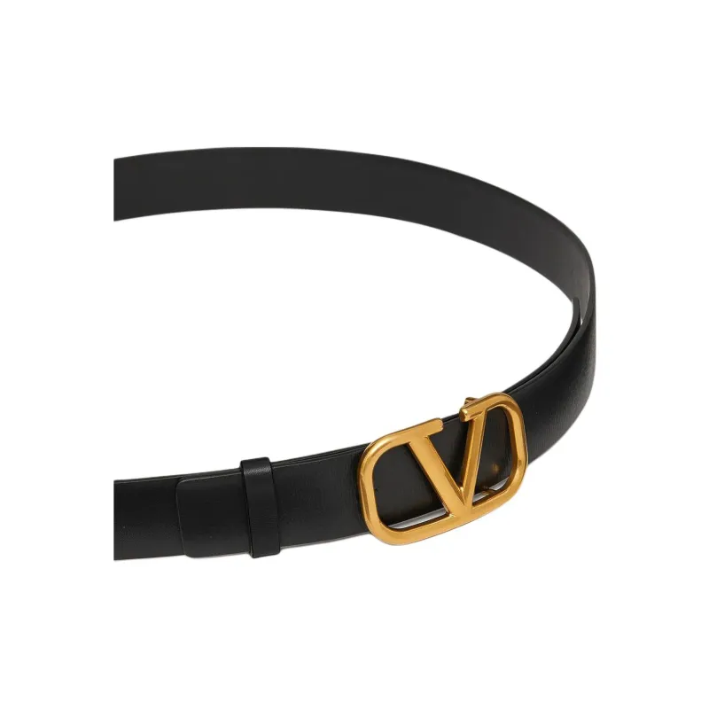 Valentino Cow Leather Belts Women's Black Width  3cm-3